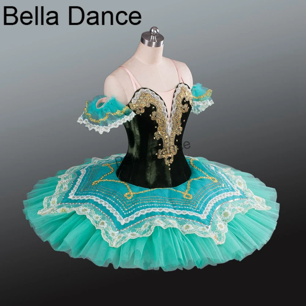 Raymonda Classical Ballet Tutus Aqua Princess Florina Professional Pancake Tutu  Adult Professional Ballet Tutus GreenBT9090