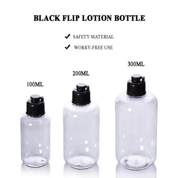 

New 3pcs Flip Cap Travel Bottle 100ml/200ml/300ml Makeup Empty Plastic Bottles For Liquid Lotion Cream