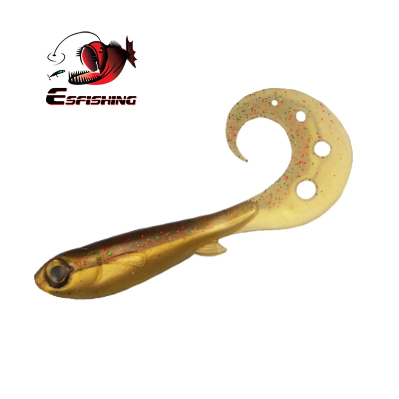 ESFISHING, новинка, мягкие приманки, кудрявый пловец, 100 мм, 6 г, 6 шт., рыболовные наживки для щуки, форели
