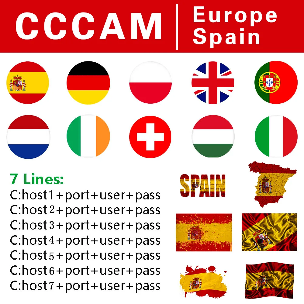 

HD DVB-S2 3 lines Europe Cline for 1 Year Europe support Satellite TV Receiver GTmedia V8 Nova V7S HD V9 SUPER Freesat V7