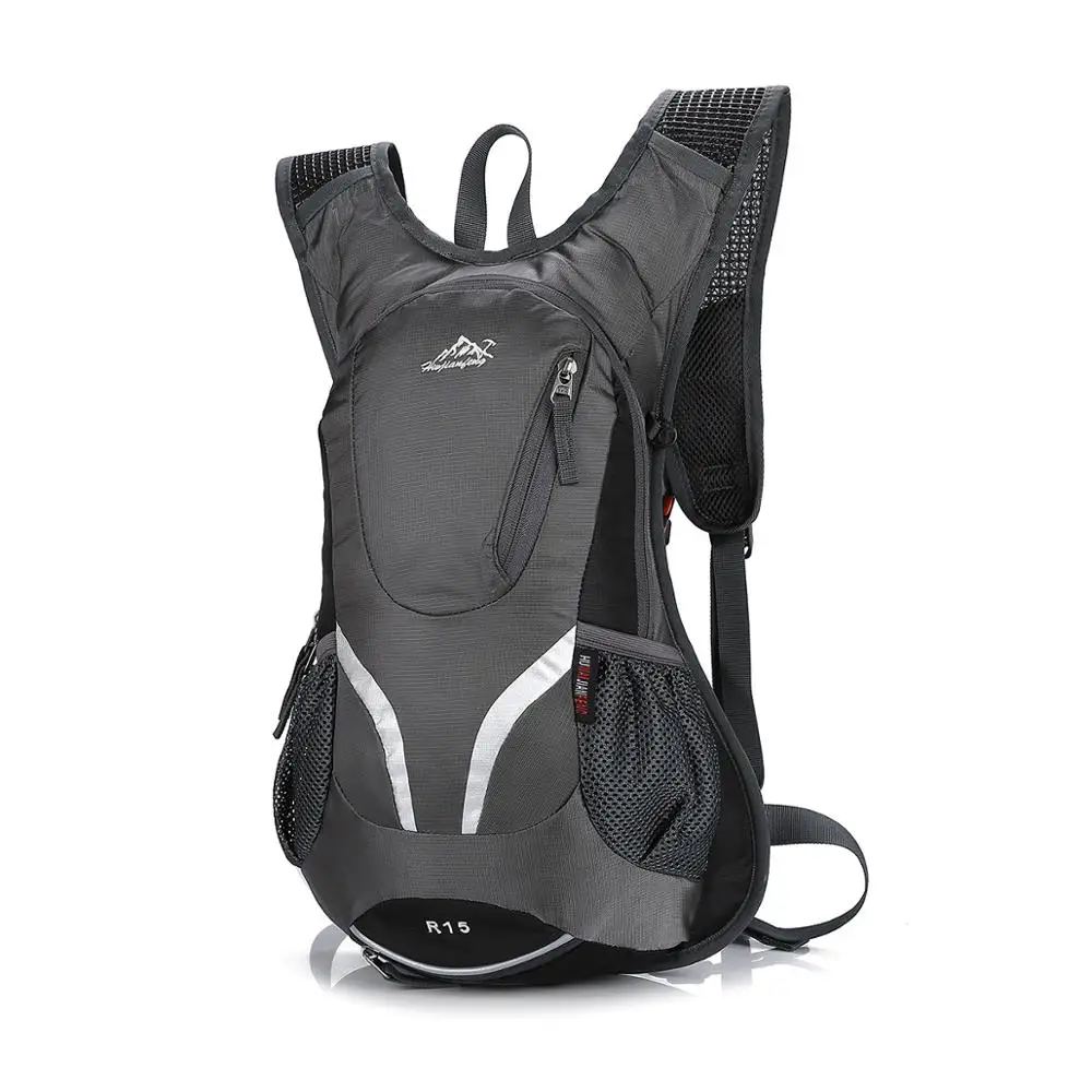 Grey 18L Waterproof Riding Backpack Lightweight Professional Cycling Bag with Helmet mesh Bag Soft Nylon Outdoor Durable Rucksack - Цвет: Grey
