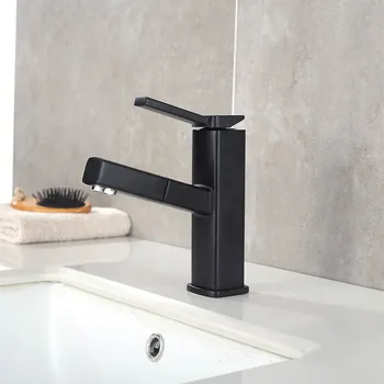 

Kitchen Faucet Single Hole Pull Out Spout Kitchen Sink Mixer Tap Stream Sprayer Head Chrome Black Mixer Tap