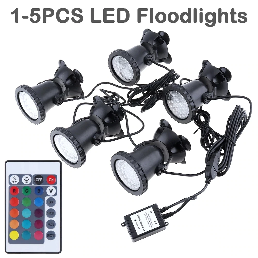 colour changing solar garden lights 1PCS - 5PCS Lights 36 LEDs Color Landscaping Spotlights Water Grass Light + Remote Control 16 Colors for Aquarium Fish Tank Pool under water light