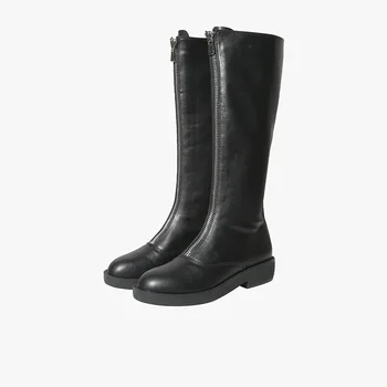 

2020 Winter Fashion New High Leg Boot Women's Boots round Head Front Zipper Fashion Women's Shoes women boots