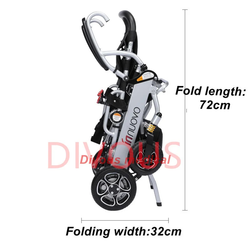 Hot Sale Light Folding Travel On The Plane Disabled Elderly Electric Motorized Wheelchair