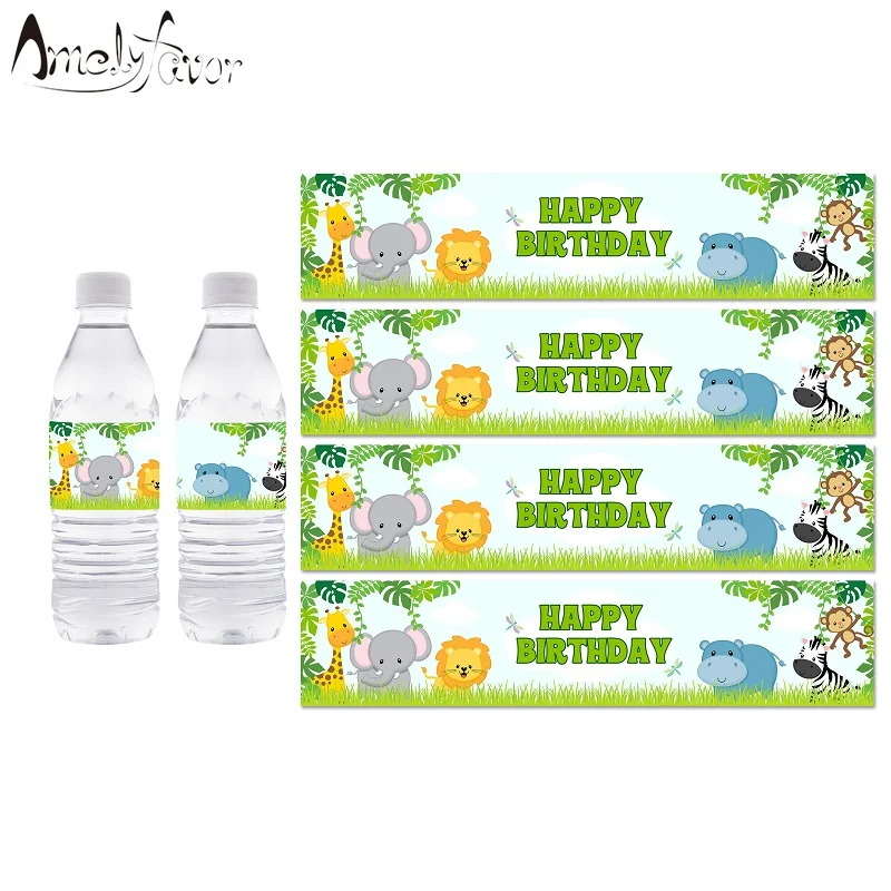 Сафари животные партия поставок пользу коробка приглашение соломенный торт