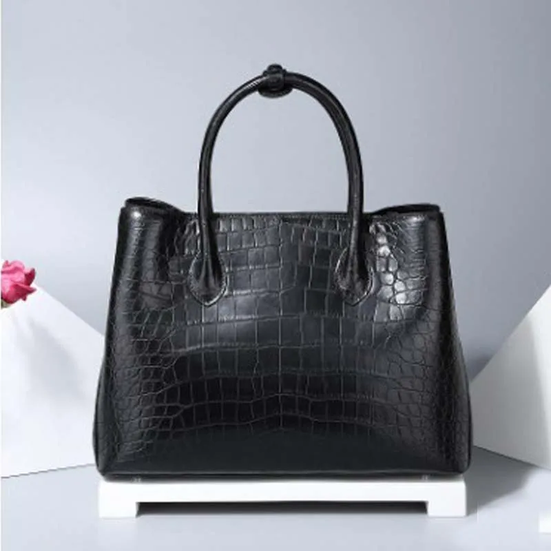 

LINSHE crocodile leather bag Female bag new Genuine crocodile leather Female bag large capacity Big bag