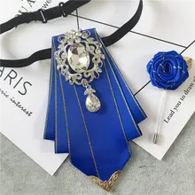 Для мужчин Для женщин бант из ленты галстук-платок с металлическим наконечником с фактурой цветок брошь на булавке комплект жениха для свадьбы и вечеринок вечерние с украшением в виде кристаллов галстук-бабочка стразы галстук-бабочка