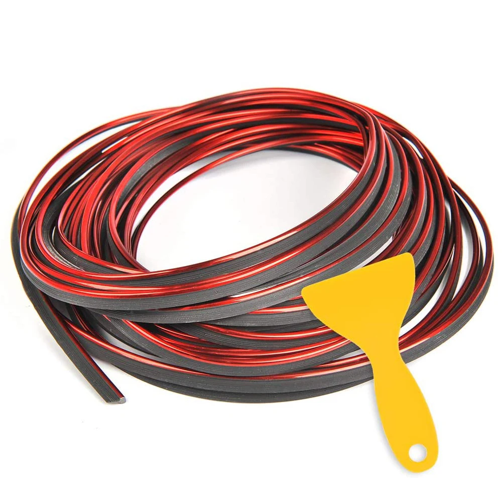 5M Car Dashboard Insert Flexible Trim Auto Interior Door Edge Decorative Moulding Strip Accessoires With Scraper car air conditioner trim interior mouldings car moulding decoration interior moulding trim strip