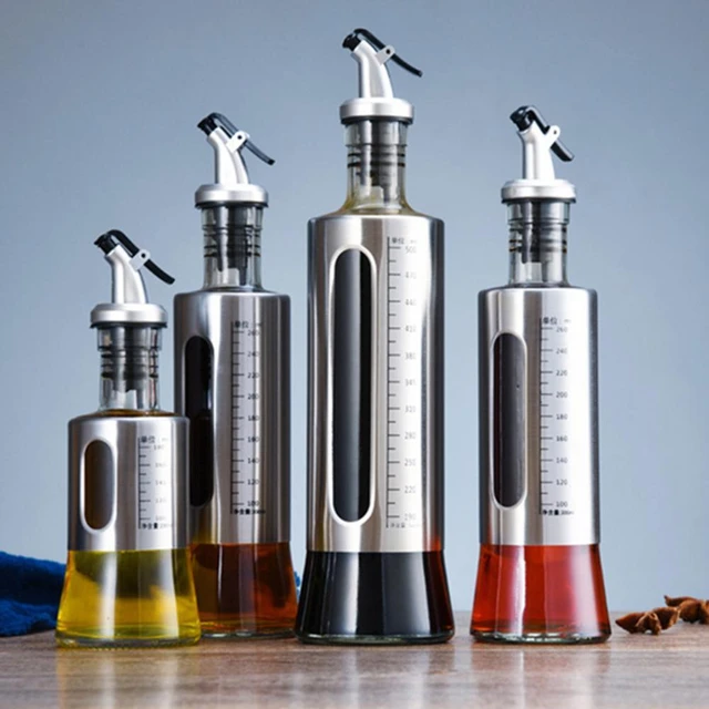 200/300/500ml Oil Bottle Stainless Steel Kitchen Olive Oil Vinegar Sauce Dispenser  Bottle Kitchen Storage Bottles BBQ Tools - AliExpress