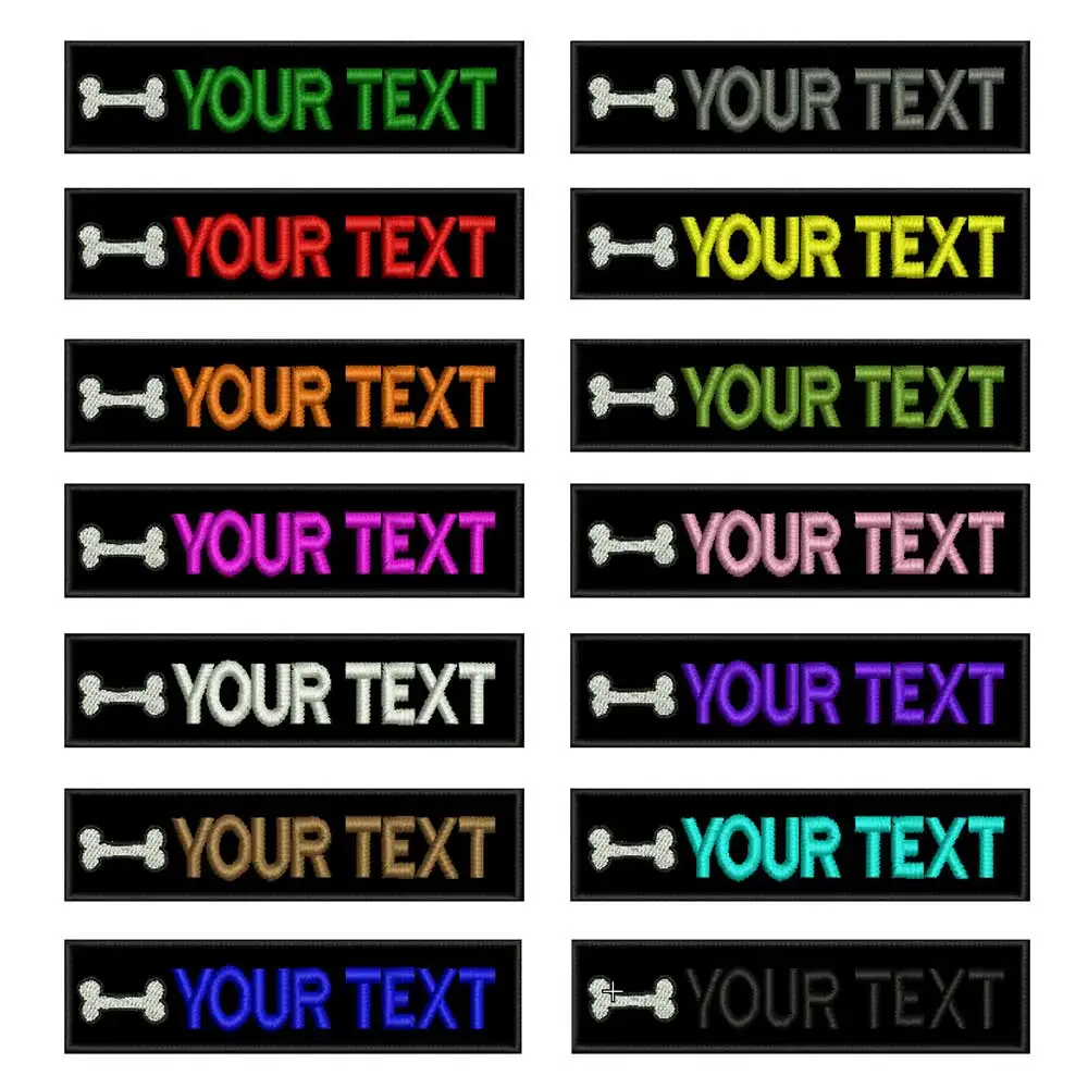 Кость Вышивка пользовательское имя заплатка с текстом полосы значок железа на