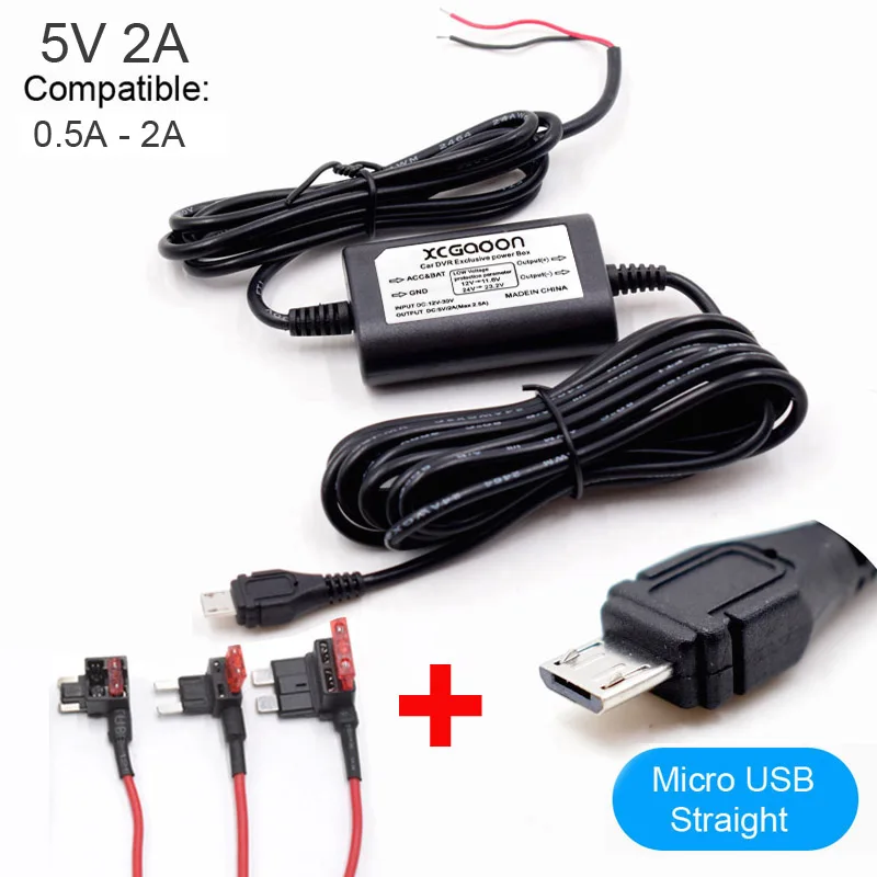 ตัวเลือกสินค้า สายชาร์จกล้องรถยนต์ 5V 2A พร้อม Micro & Type-C 3 เมตร