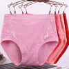 3PCS Sexy Lace Big Size High Waist Women Panties Solid Cotton Comfort Briefs Soft Comfort Lingerie Fashion Female 6634 ► Photo 2/6