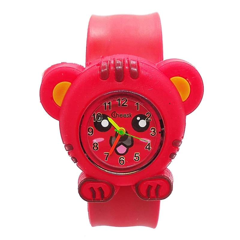 Новые Мультяшные тигровые часы с ремешком из крокодиловой кожи детские часы для девочек и мальчиков Студенческие часы кварцевые наручные часы Relojes Montres Kol Saati - Цвет: D012 - red