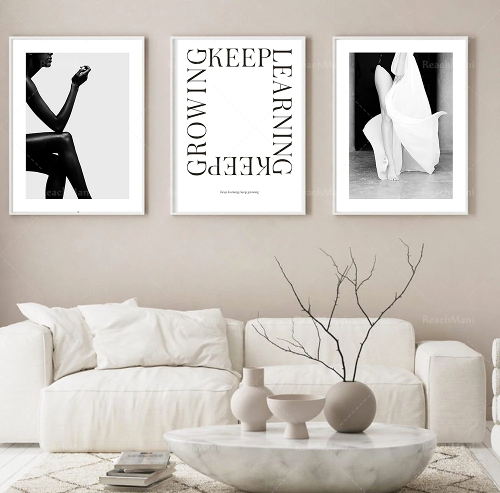 

Fashion prints 3-piece set, fashion wall art, black and white art, dressing room decoration, Paris, inspirational prints, quote