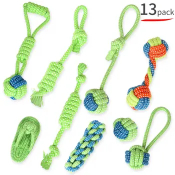 

Pet supplies dog cotton rope toy molar teeth cleaning colorful dog bite rope combination set Dog bite rope