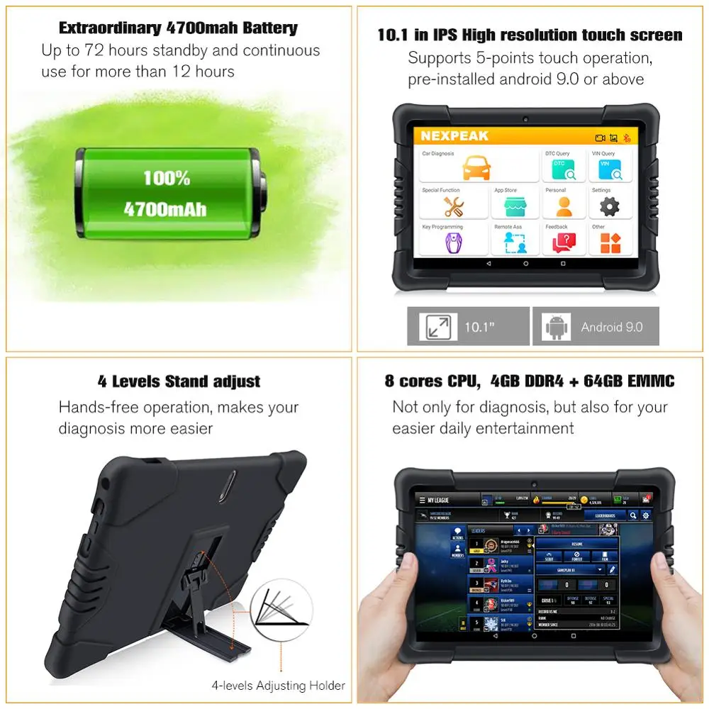 NEXPEAK Obd2 Scanner K1 Pro Car Diagnosis Universal ABS SRS DPF Oil Reset Bluetooth Auto Key Programmer Code Reader PK X6 MK808