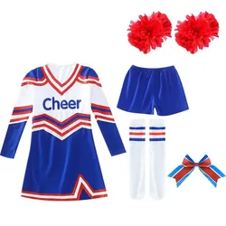 5Pcs/set Children Competition Cheerleaders Girl boy School Team Uniforms Kids Performance Costume Class Suit Kid Girl School Sui
