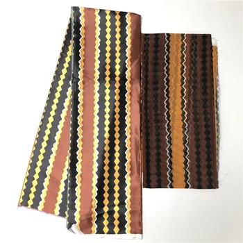 

African wax ribbon silk wax ankara 2020 satin fabric 4 yards audel/modell cotton fabric for dress +2 yards chiffon YL101602