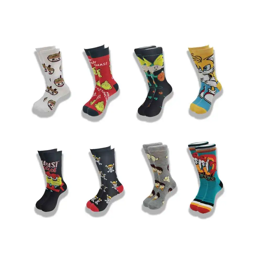 

New Style Funny Cartoon Anime Personalized Novelty SOCKS Men Women Breathable Cotton Hip Hop Sock Gifts for Men