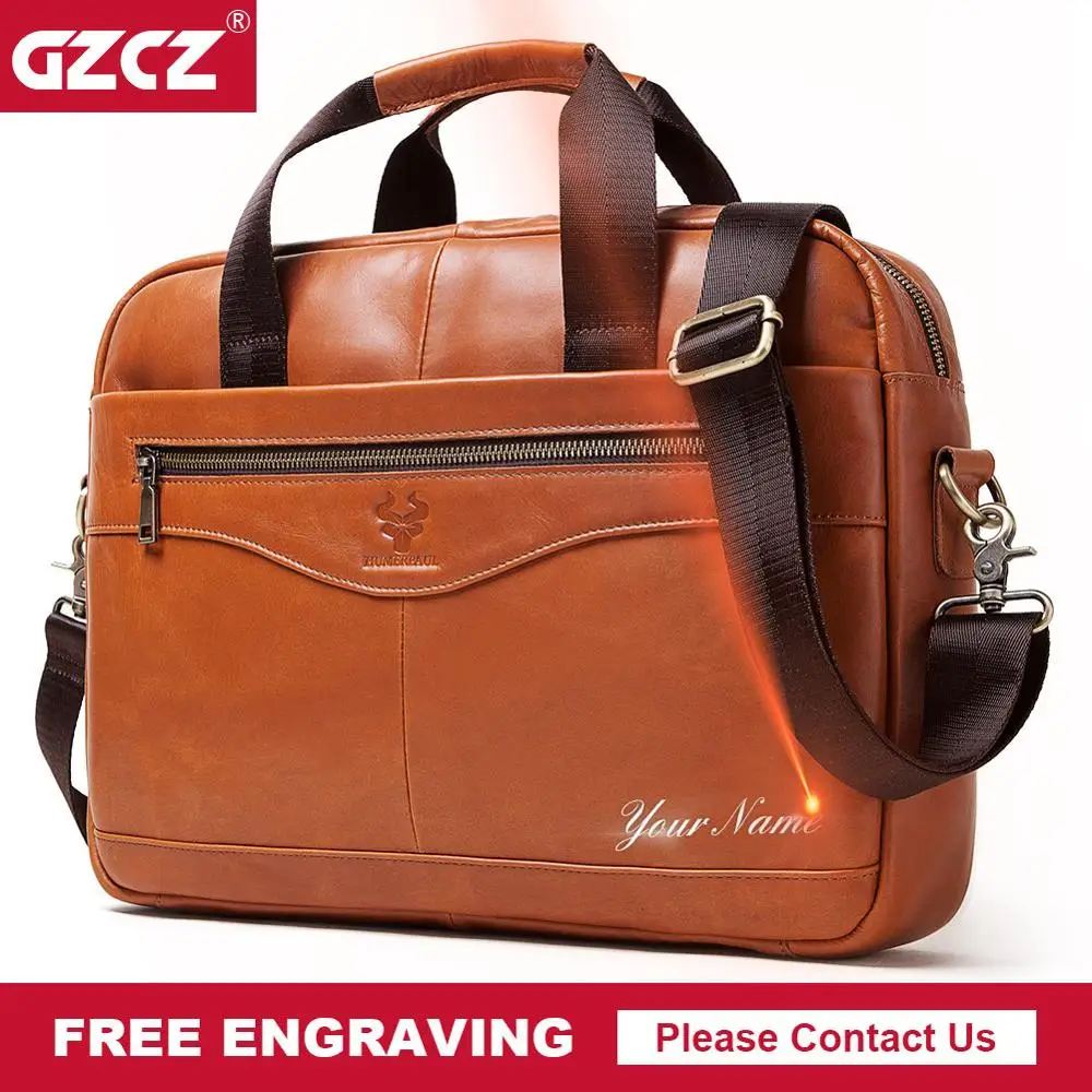 Лидер продаж модный мужской портфель GZCZ Высококачественная деловая кожаная