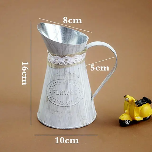 Vintage Ón Vödör Divatos Vasvirág Váza Retro Fém Kancsók Otthoni Irodai Party Fesztivál Dekoráció Kovácsolt Ország Stílus - Image 6