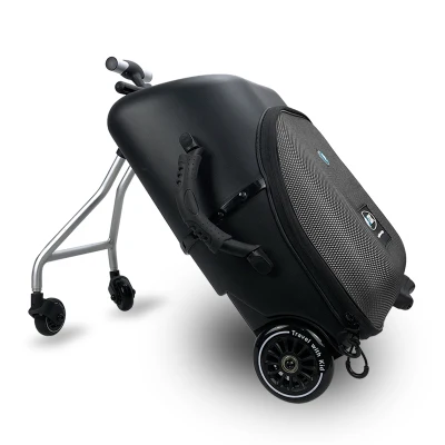 Дизайн, для ленивых детей, сидящих на скутере, багаж, для детей, для путешествий, чехол, сумка для скейтборда, креативный чехол на колесиках - Цвет: Black