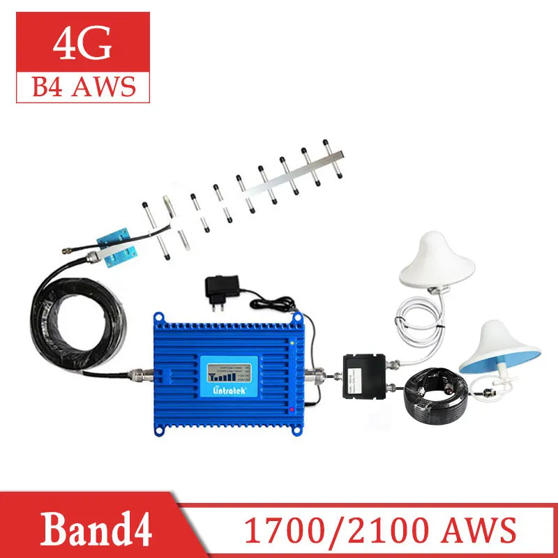 

Lintratek AWS B4 1700/1900 4G LTE 70dB Cellular signal booster B4 repeater cell phone GSM amplifier 4g voice internet set 2-way