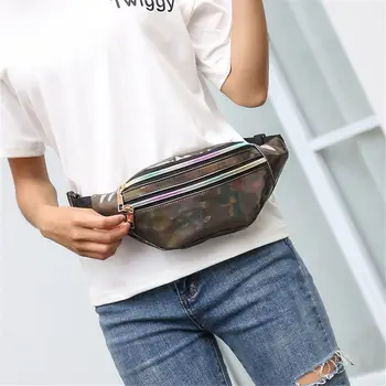 

Fashion Laser Waist Chest Bags Casual Waterproof Wallets Antitheft Waist Pack Travel Walking Shopping Purse Portable Money Pouch