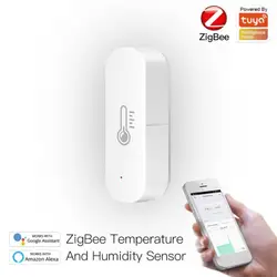 Capteur de température et d'humidité Tuya ZigBee, pour maison intelligente, hygromètre, thermomètre, besoin d'un Hub compatible avec Alexa et Google Assistant 
