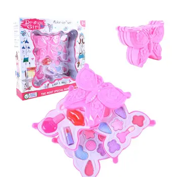 

Butterfly Style Children Cosmetics Set Safe Non-toxic Girl Princess Makeup Eyeshadow Lipstick Kit Pretend Play Toy