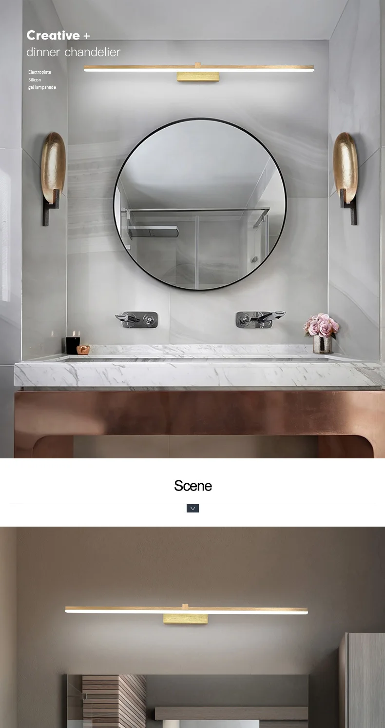 400/600/800 мм золото рисунок современный светодиодный зеркало с подсветкой для ванной зеркало ванной комнаты дома деко 90-260V макияж зеркало настенный светильник
