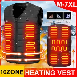 10 Areas Heated Vest USB Electric Heating Vest Sleeveless Jacket Rechargeable Flexible Thermal Winter Warm Jacket