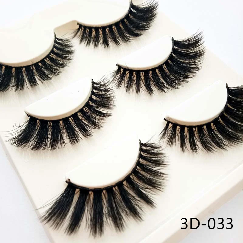 3 Pairs Thick Mink False Eyelashes Criss cross Long Fluffy Eyelashes Eyelash Handmade Dramatic Cruelty free 4