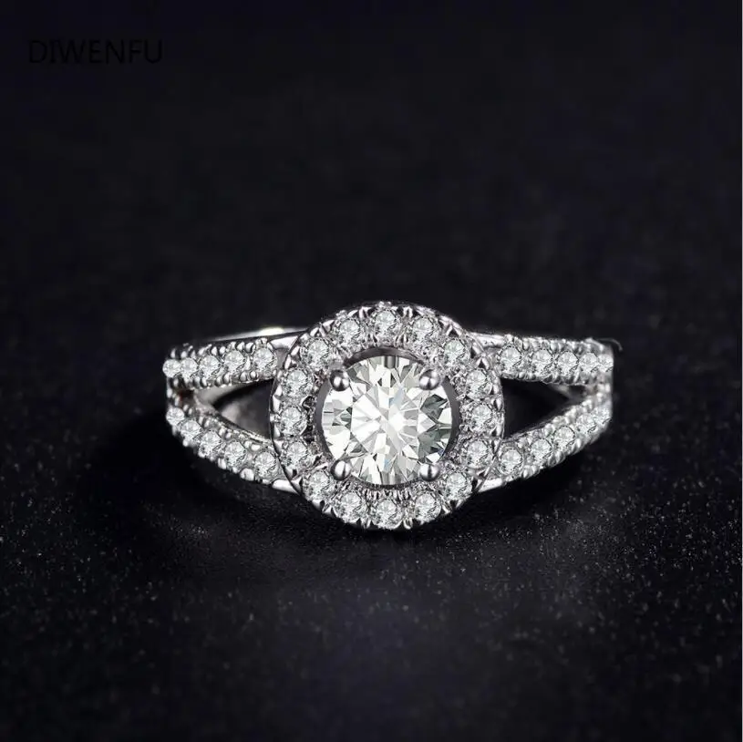 

S925 Sterling Silver Ring for Women Diamond Wedding Bands Fine Jewelry for Luxury Christmas Round Diamond 925 Silver Ring Women