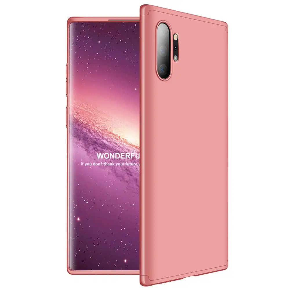 Розовый 100 шт./лот 360 все включено щит PC модный пластиковый чехол для samsung galaxy Note 8 9 10 10 plus чехол для телефона - Цвет: Розовый