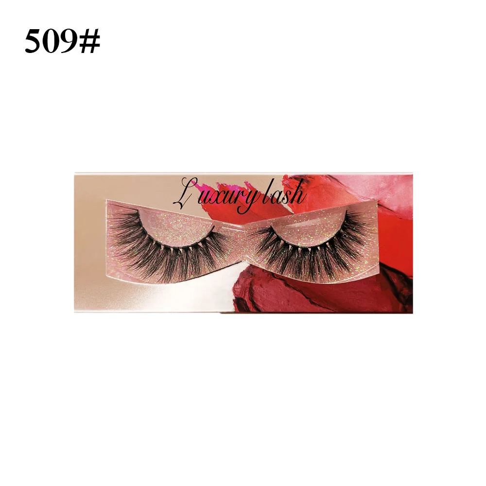 1 пара,, 3D норковые ресницы, натуральные длинные пушистые ресницы, полная полоса, ручная работа - Цвет: 509