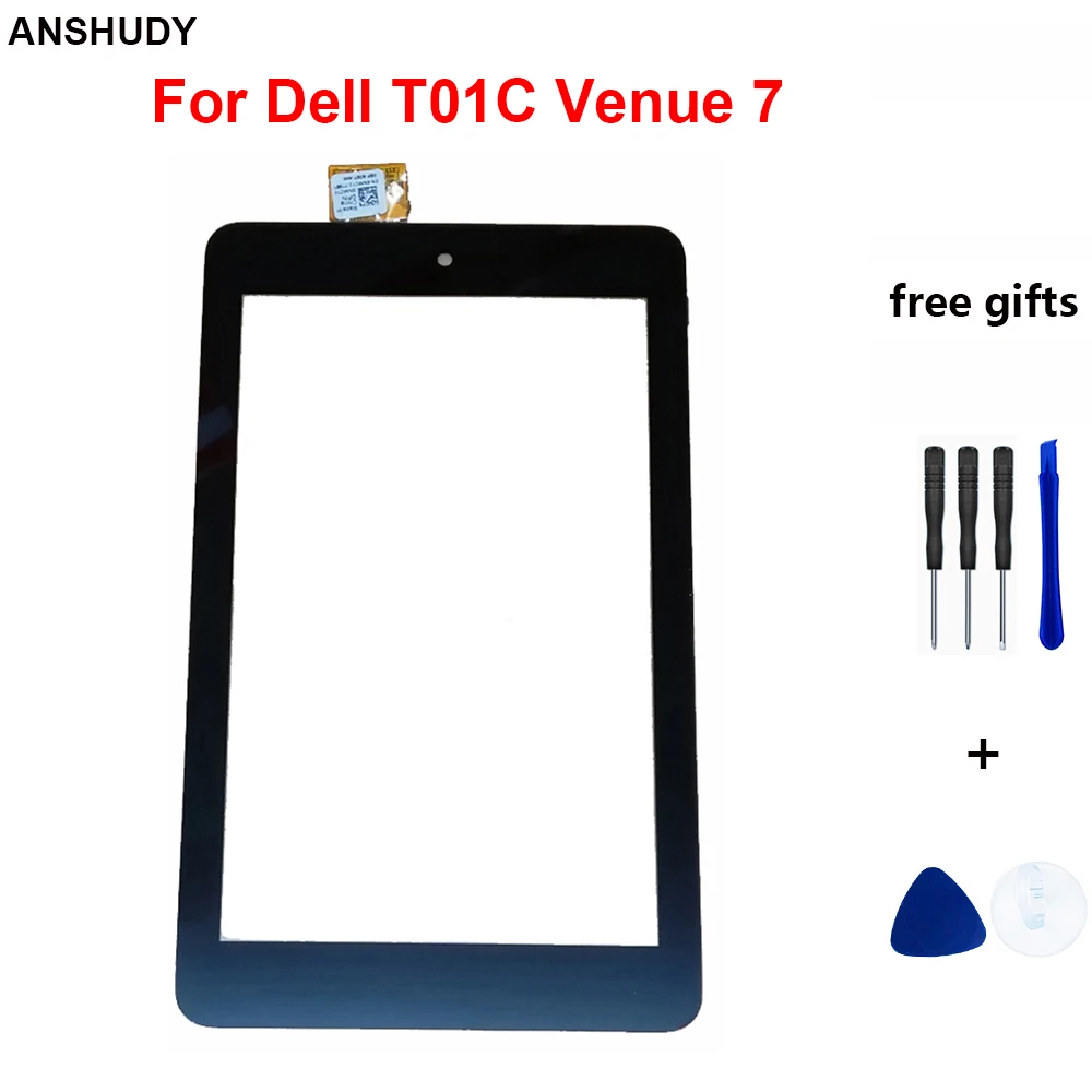 100% тест черный для Dell T01C Venue 7 3730 3740 Передний сенсорный экран дигитайзер панель