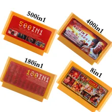 500 в 1 игровой картридж видео игры карты памяти 180 400 в 1 8 бит 60 s консоль для Nintend игра в кости классические FC игровые карты 8in1