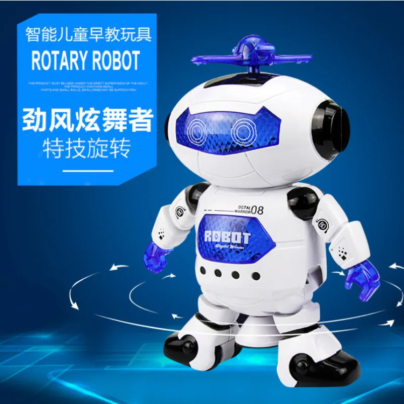 

New Style Space Dancing Electric Robot 360-Degree Rotating Light And Sound Infrared Stall Hot Selling Toy