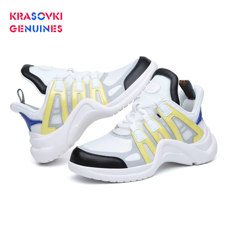 Krasovki Genuines Sneakers Women Autumn Round Toe Dropshipping Fashion Thick Bottom Lace Solid Increase Leisure Women Shoes Krasovki Genuines Sneakers Women Autumn Round Toe Dropshipping Fashion Thick Bottom Lace Solid Increase Leisure Women Shoes