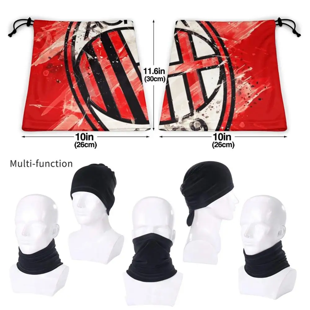 mens head wrap bandana Milan A.c Bandana Scarf Mask Scarfs Neck Warmer Headwear Soccer Milan Italy Italia Roma England Ronaldo Rossoneri Brazil Calcio men wearing scarves