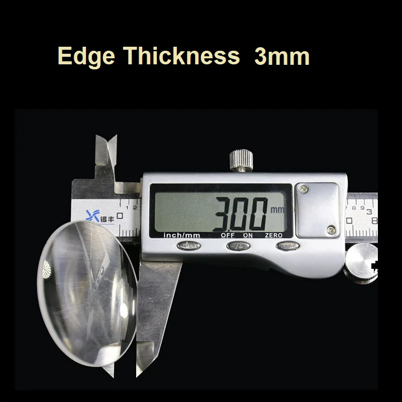 Double Convex Lens Diameter 50mm Focal Length 300mm Magnifying Glass Sight Stage LED Light K9 Optical Glass Lens Convex Lens