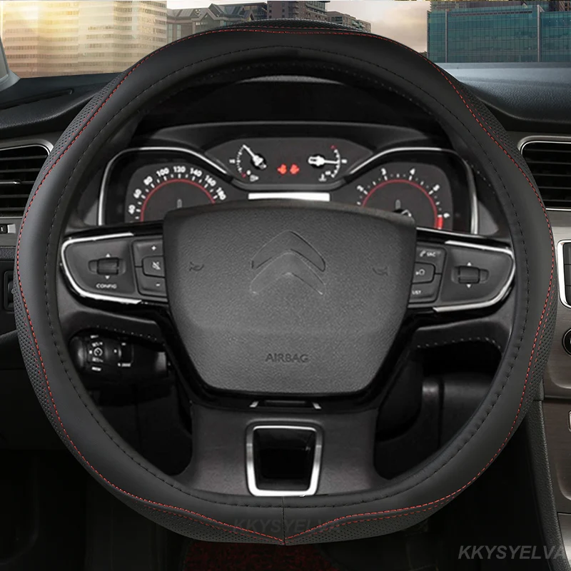 

D-образная кожа для Citroen чехол рулевого колеса автомобиля C4 Sega C4L Elysee DS3 DS4 DS5, Воловья кожа, автомобильные аксессуары