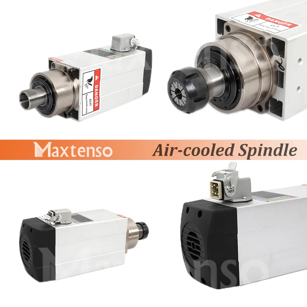 MAXTENSO 1.5KW 220V 380V Air cooling Spindle Motor CNC Router ER20 Air-cooled spindle for Engraving Milling Machine GDZ93x82-1.5