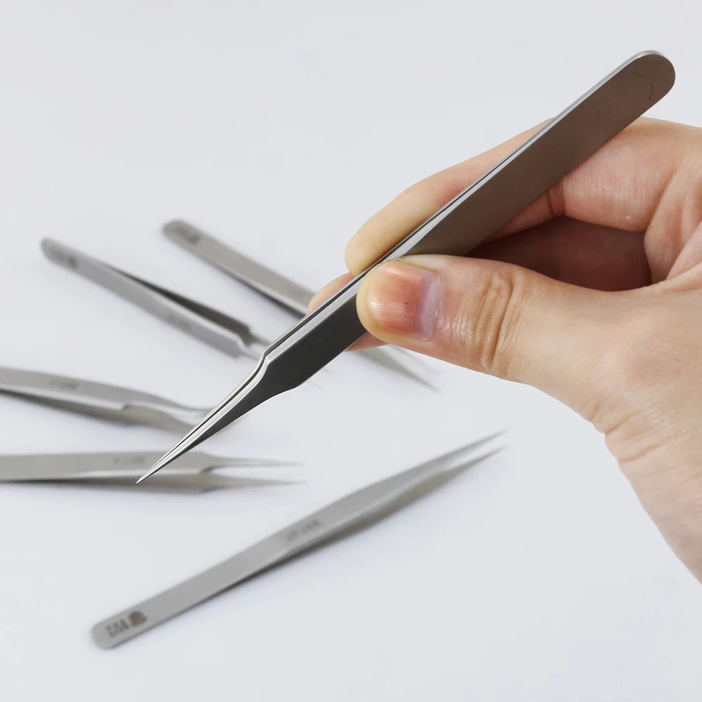 1Piece BST-Tweezers Eyelash Extension Stainless Steel Antistatic Eyes Tweezers False Eyelashes Extension Matt tweezers