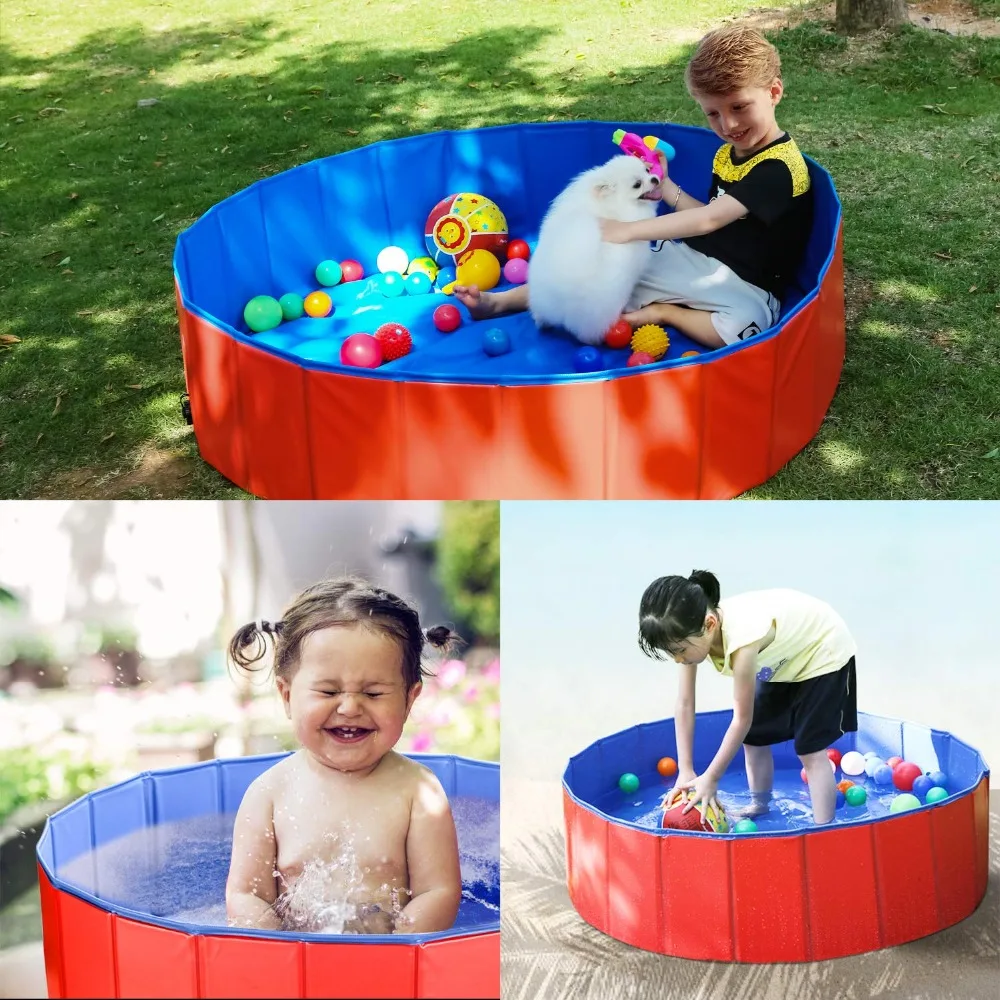

PVC Foldable Pet Dog Swimming Pool Portable Pool Bathing Tub Dogs Cats Bathing Tub Bathtub Wash Tub Water Pond Pool Child Pool