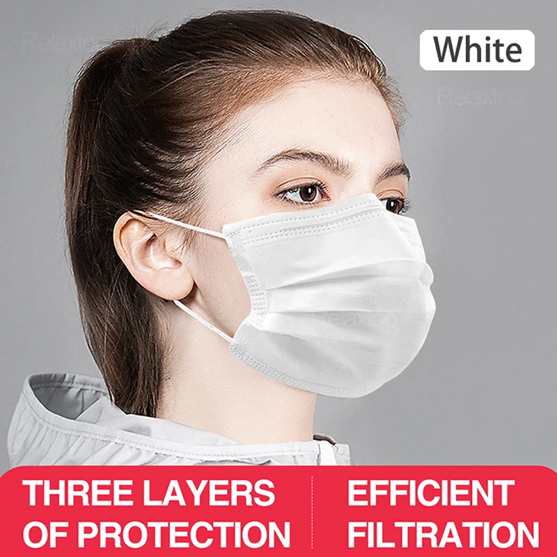 100PCS Anti Gas Dust Mouth Face Masks Mask Mascherine Mascara Anti-droplet Mascarillas de Proteccion Disposable Mouth Face mask