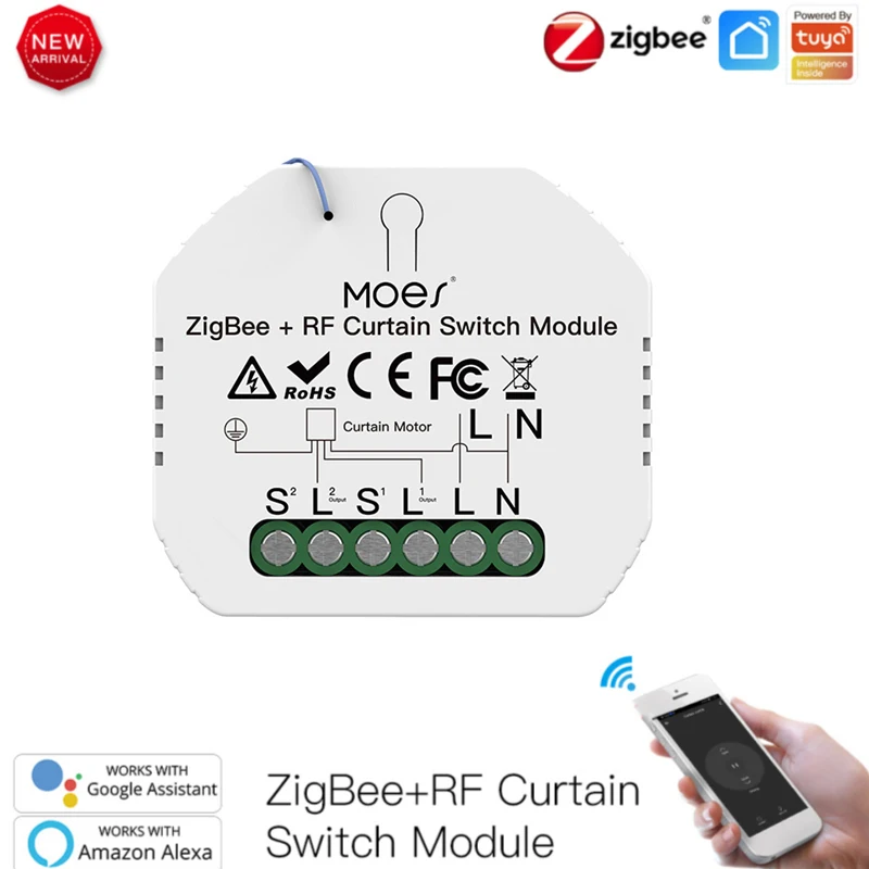 Модуль переключателя для штор Tuya ZigBee Smart Life Wi-Fi RF433 модуль электрических роликовых