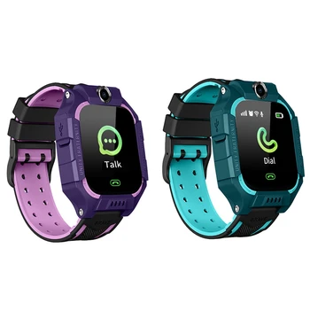 

2Pcs Q19 Smart Phone Watch Kids Lbs Positioning Location Sos Camera Phone Children'S Smart Watch-Purple & Green